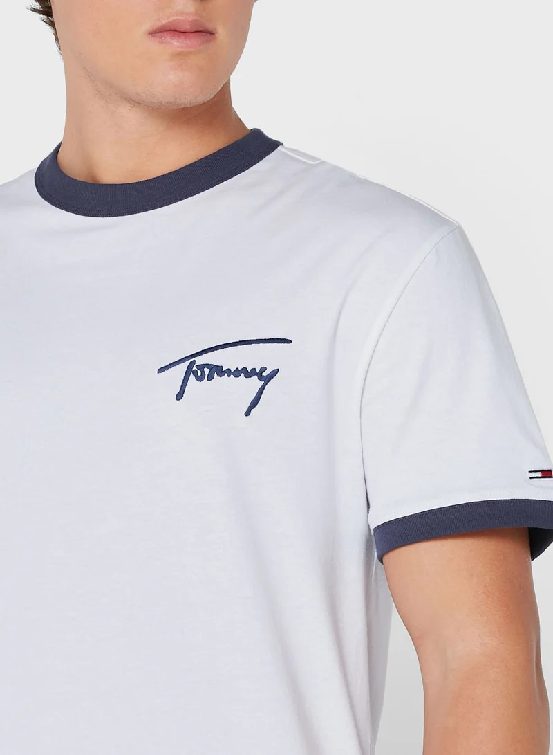 TOMMY JEANS Signature Ringer Crew Neck T-Shirt