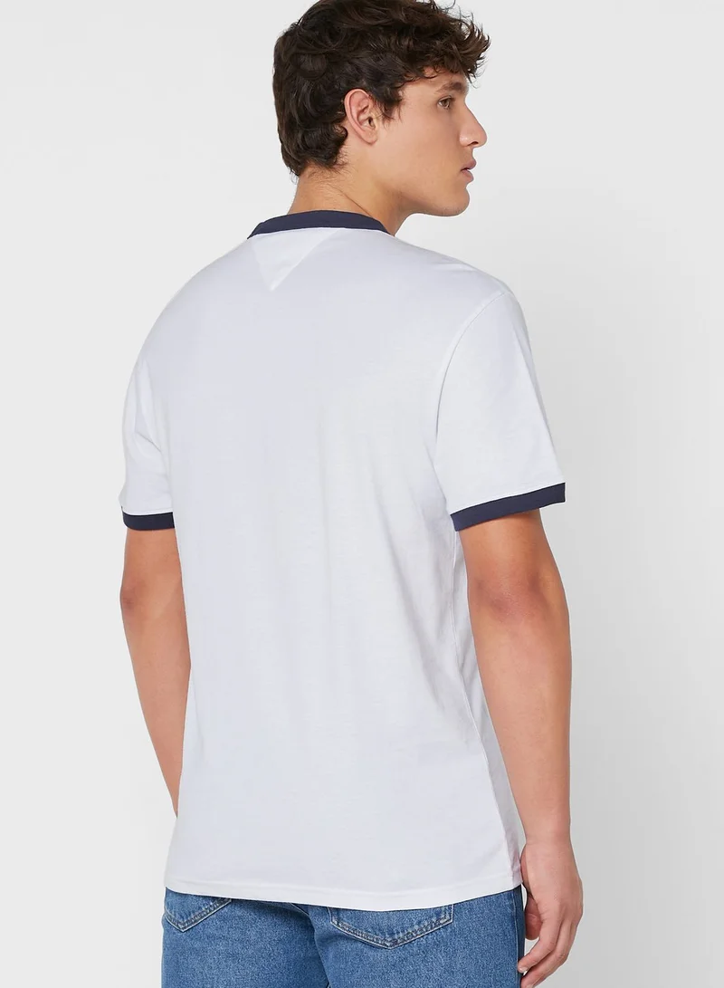 TOMMY JEANS Signature Ringer Crew Neck T-Shirt
