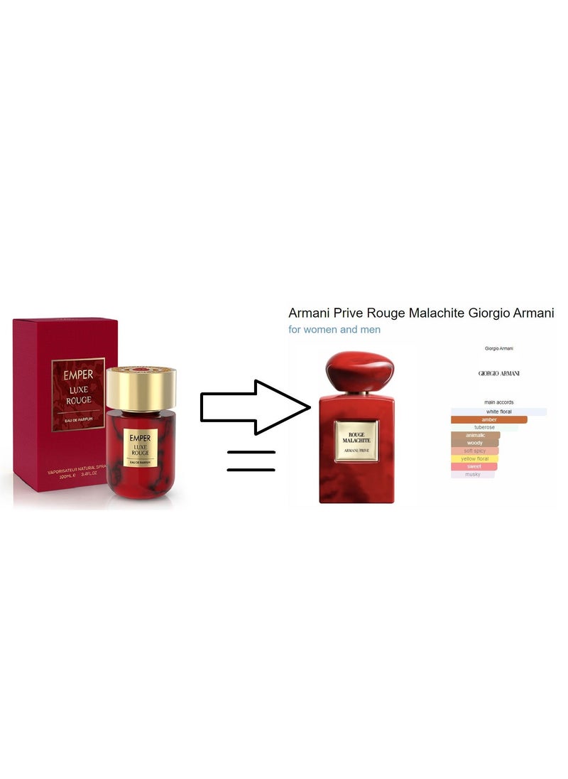 Emper - Luxe Rouge Eua de Parfum For unisex - 100ml (  Armani Prive Rouge Malachite ) - Image 1