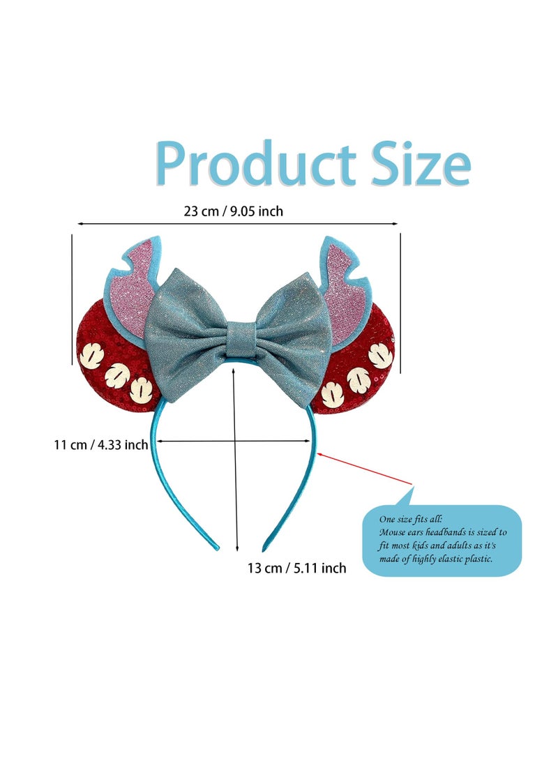 Loquat Mouse Ears Headbands Girls Headbands Blind Mice Accessories Headband Bow Black Ears Hair Accessories Womens Headbands Birthday Party Cosplay Costume,Mouse Birthday Decorations for Kid Girl - Image 5