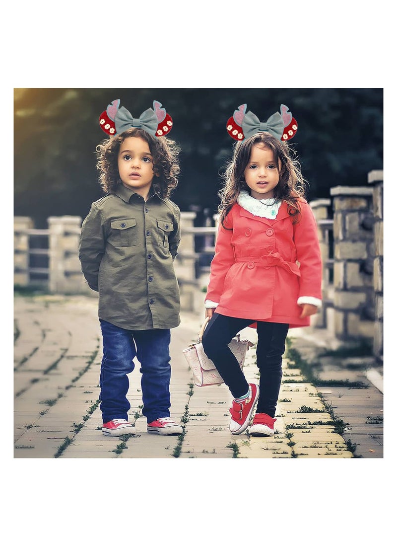 Loquat Mouse Ears Headbands Girls Headbands Blind Mice Accessories Headband Bow Black Ears Hair Accessories Womens Headbands Birthday Party Cosplay Costume,Mouse Birthday Decorations for Kid Girl - Image 2