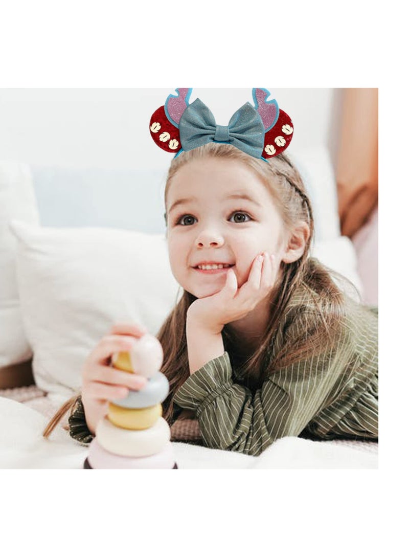 Loquat Mouse Ears Headbands Girls Headbands Blind Mice Accessories Headband Bow Black Ears Hair Accessories Womens Headbands Birthday Party Cosplay Costume,Mouse Birthday Decorations for Kid Girl - Image 3