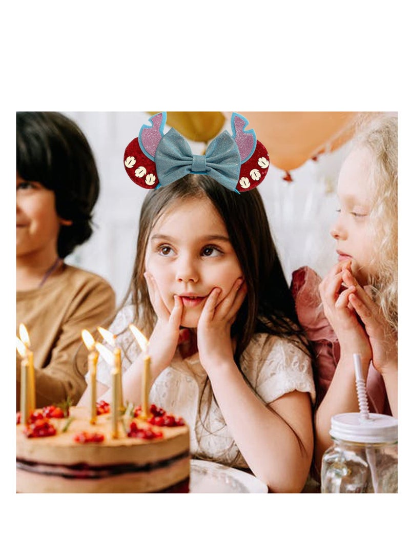 Loquat Mouse Ears Headbands Girls Headbands Blind Mice Accessories Headband Bow Black Ears Hair Accessories Womens Headbands Birthday Party Cosplay Costume,Mouse Birthday Decorations for Kid Girl - Image 4