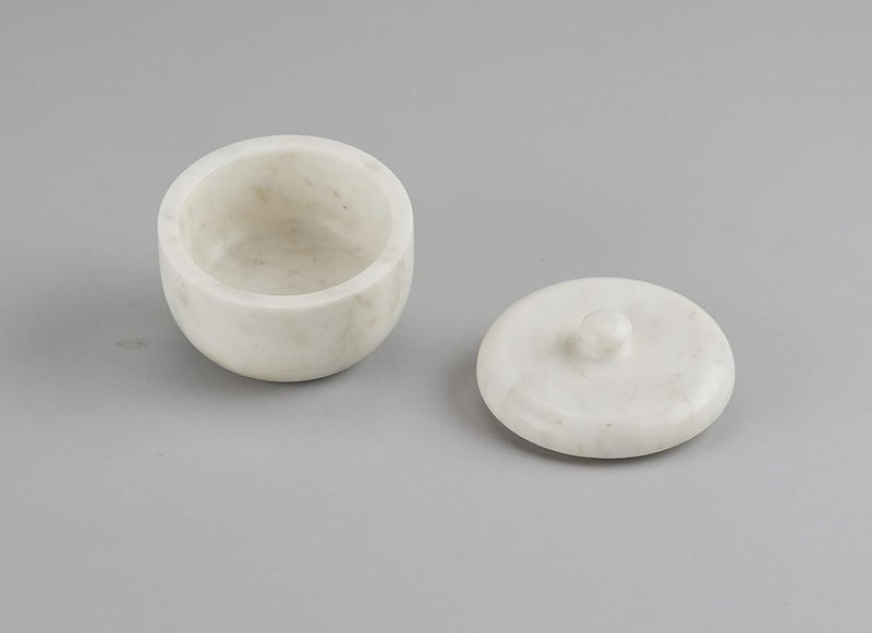Stone Essential Marble JarBarniRound BoxStorage Container with Lid for Kitchen Centre Table Decoration and Gifting - Image 3