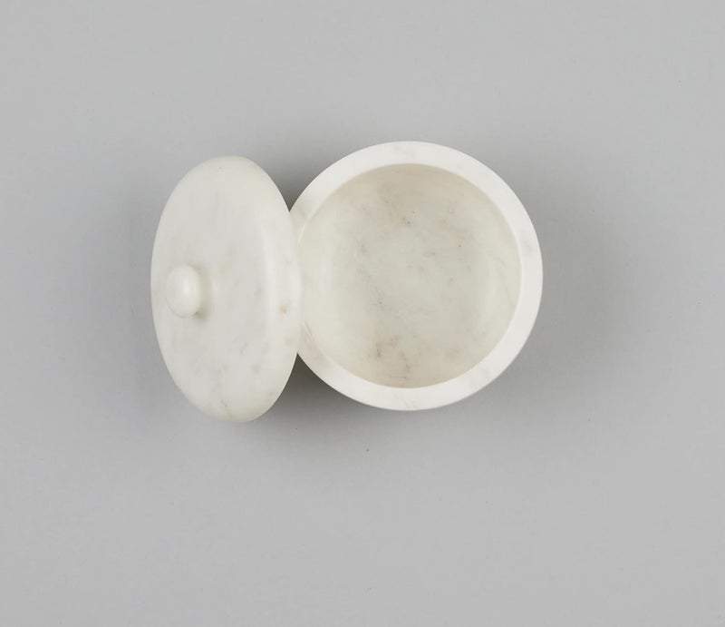 Stone Essential Marble JarBarniRound BoxStorage Container with Lid for Kitchen Centre Table Decoration and Gifting - Image 2