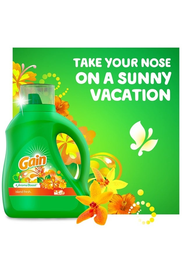 Gain + Aroma Boost Laundry Detergent Liquid Soap, Island Fresh Scent, 107 Loads, 154 Fl Oz, He Compatible - Image 2