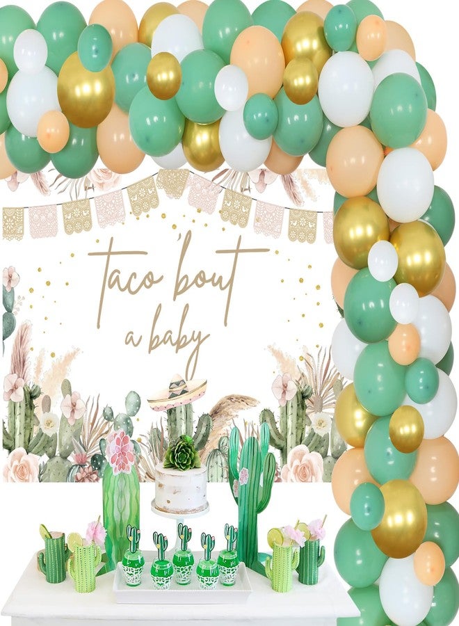 Cheereveal Cactus Baby Shower Decorations - Taco Bout a Baby Backdrop, Boho Fiesta Mexican Balloon Garland Arch Kit for Birthday Party - Image 1