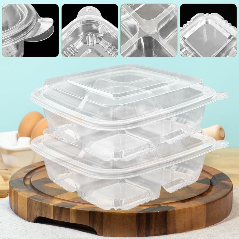 Alaeseje 40 Pcs Bento Snack Containers,4-Compartment Meal Prep Lunch Container,Disposable Snack Containers with Lids for School,Work,Travel - Image 3