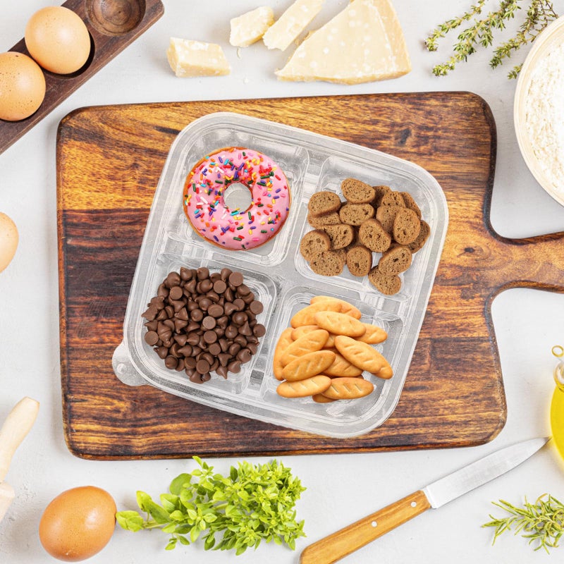 Alaeseje 40 Pcs Bento Snack Containers,4-Compartment Meal Prep Lunch Container,Disposable Snack Containers with Lids for School,Work,Travel - Image 5