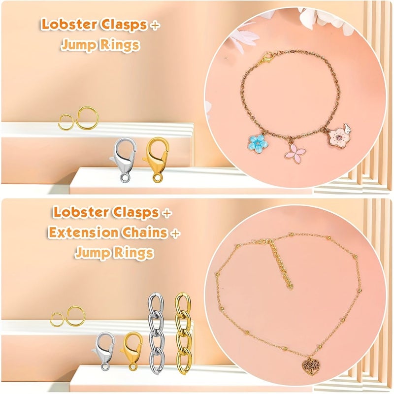 DIY 990pcs Key Chain Making Kit With Lobster Buckles Hooks Rings And Pendants - Image 3