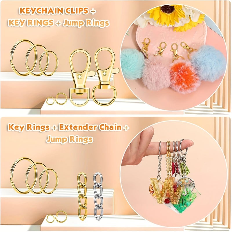 DIY 990pcs Key Chain Making Kit With Lobster Buckles Hooks Rings And Pendants - Image 5