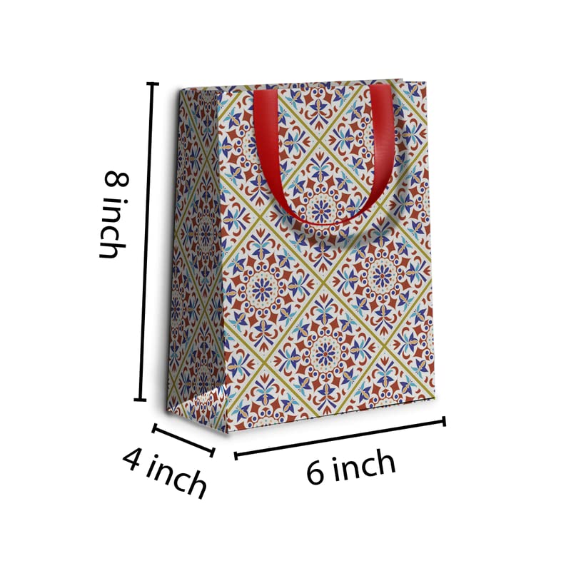Dovetail Kaleidoscope Vertical Gift Paper Carry Bag, 8 x 6 Inch Pack of 10 - Image 3