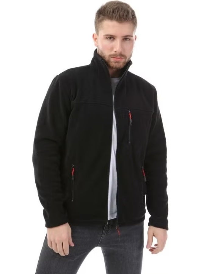 Honest Bato Collar Full Zipper Jacket Black - Image 1