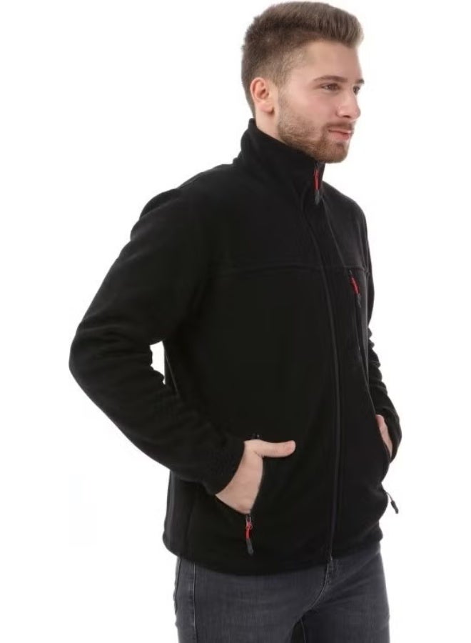 Honest Bato Collar Full Zipper Jacket Black - Image 4