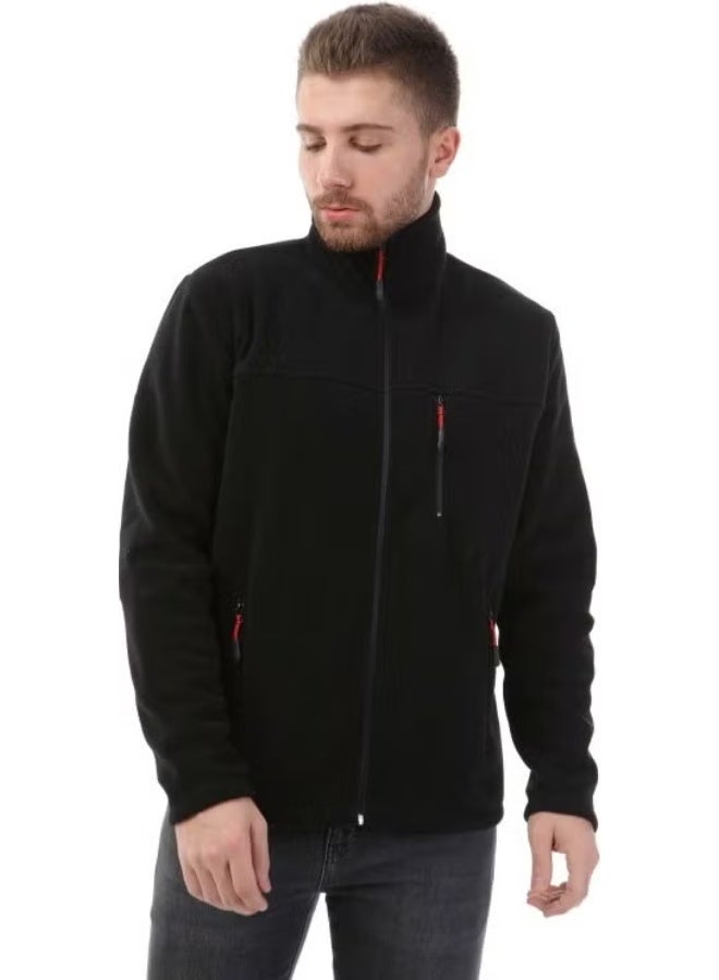 Honest Bato Collar Full Zipper Jacket Black - Image 2