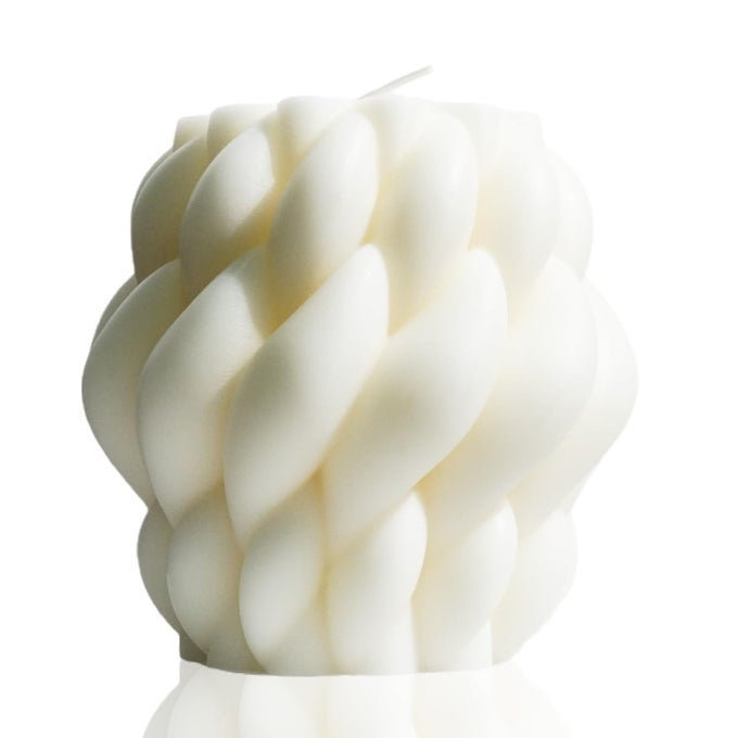 Knot Ball CandleScented Soy Wax Spiral CandleHome Office Danish Pastel Trendy Room Floating Shelves Decor Large CandlesWhite