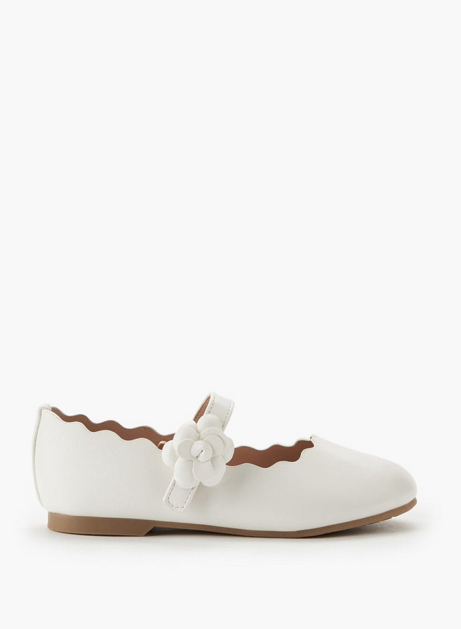 JUNIORS Girls Scallop Hem Ballerina Shoes - Image 1