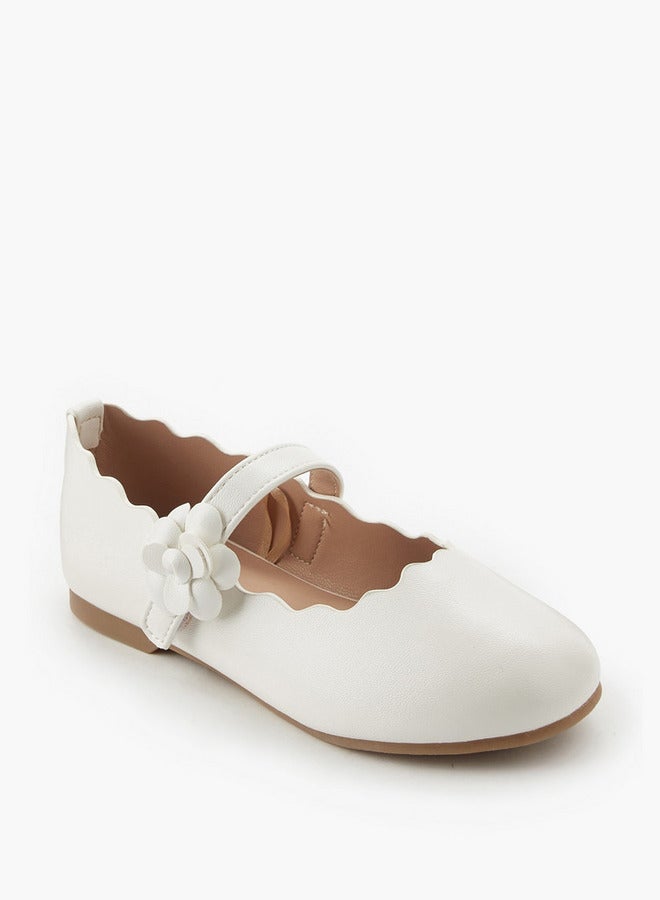 JUNIORS Girls Scallop Hem Ballerina Shoes - Image 3