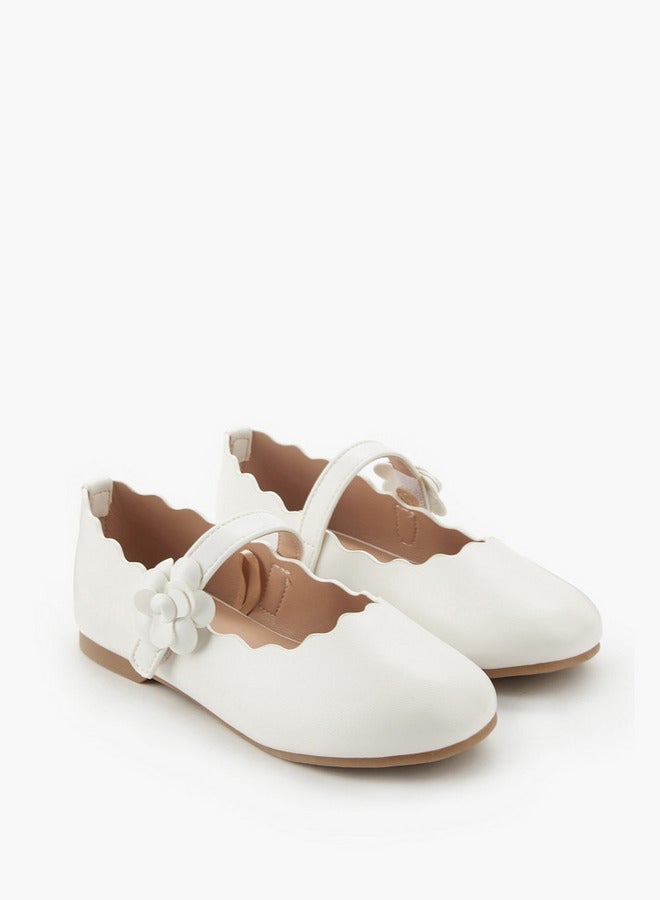 JUNIORS Girls Scallop Hem Ballerina Shoes - Image 2