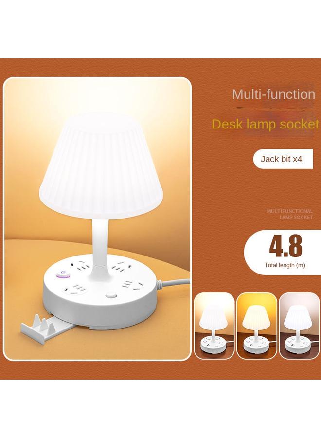 الأزرق جي دبليو مصباح طاولة متعدد الوظائف مقبس USB ، مصباح سرير متكامل لحماية العين ، ضوء دافئ بارد متعدد التروس ، مقبس مصباح غرفة نوم LED المنزلي - Image 1