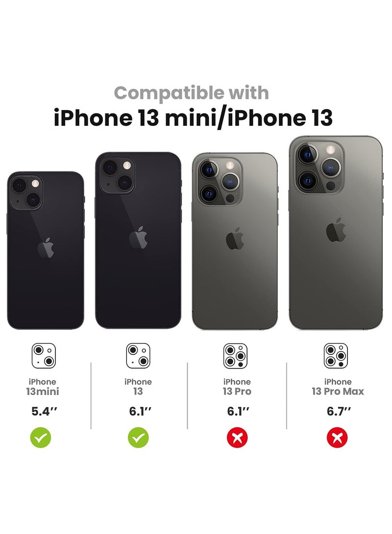 DUSALA Camera Lens Protector for iPhone 13 and iPhone 13 Mini , 9H Tempered Glass Metal Individual Ring Cover, HD Clear, 1 Set (Green) - Image 2