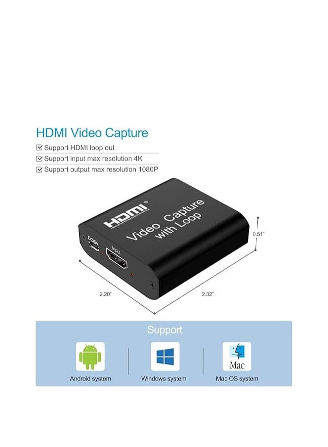 SASOLINE Video Capture Card, 4K HDMI Video Capture Device with Loop Out, Full HD 1080P Game Capture Video Recorder for Live Streaming, Broadcasting or Video Conference (X1)  - Image 3