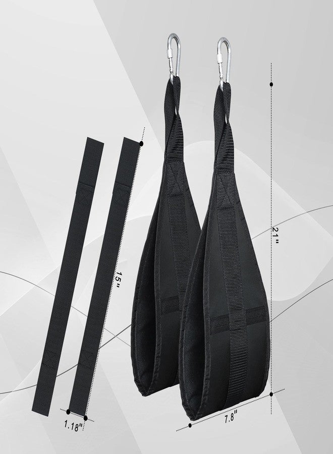 plzzree Hanging Ab Straps for Pull Up Bar: Gym Ab Sling Straps for Arm Pull up Workout Support for Training Knee and Leg Raises (Black) - Image 4
