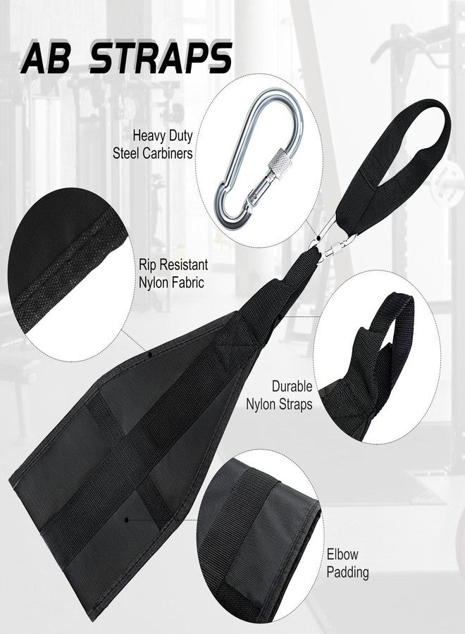 plzzree Hanging Ab Straps for Pull Up Bar: Gym Ab Sling Straps for Arm Pull up Workout Support for Training Knee and Leg Raises (Black) - Image 2