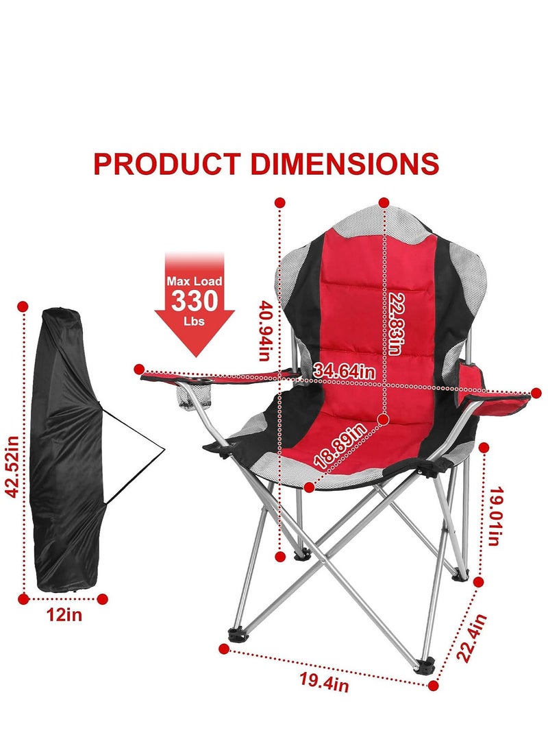 GO2CAMPS Foldable Camping Chair with Cup Holder Heavy Quality-Red | Sadu Chair | Foldable Chair | Garden Chair | Fishing Chair | Travel Chair | Picnic Chair - Image 2
