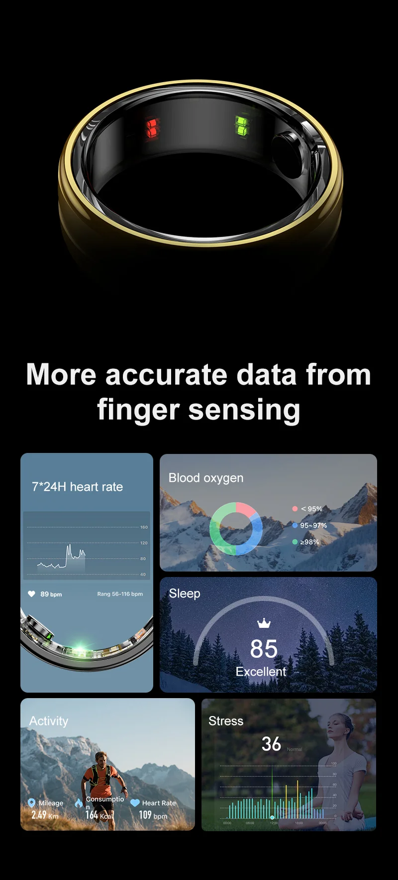 Seventy Five Smart Ring With Heart Rate And Steps Monitoring