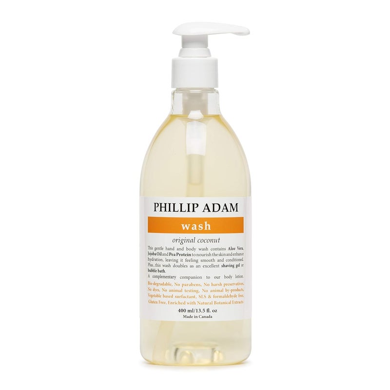 Phillip Adam Coconut Body Wash for All Skin Types - Sulfate Free and Gluten Free - All-Natural Based Ingredients - 13.5 Fl Oz