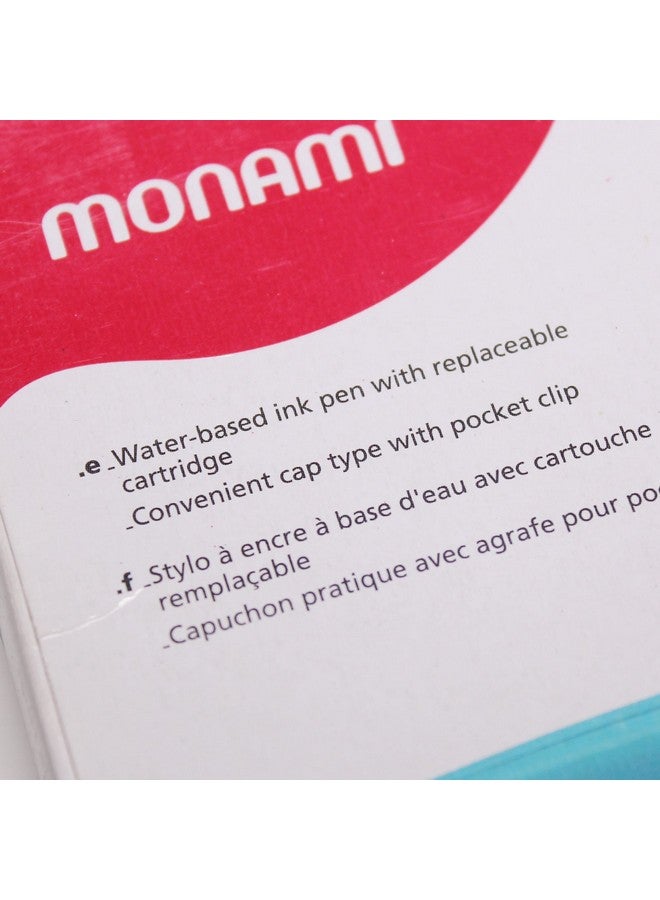 Mon Ami Monami Plus Pen S Water-based Felt Tip, Fine Liner Pen - White Body - Black - Pack of 12 Pen - Image 5