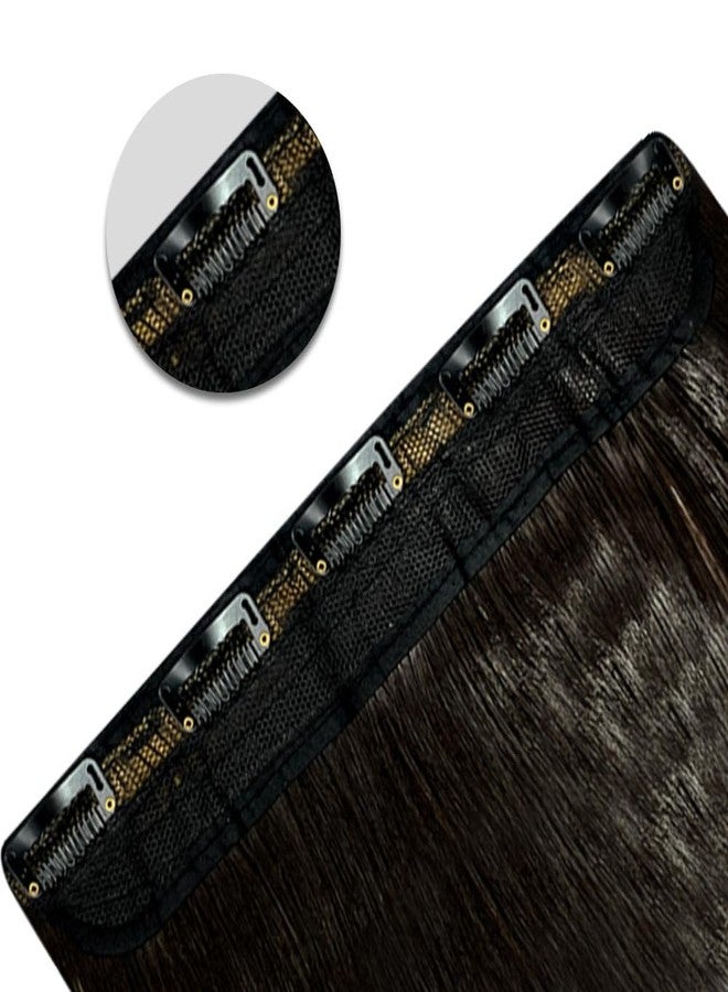 BLUSHIA 5 Clips Based 24 inch Straight Synthetic Hair Highlight Halo Extensions for Women and Girls Golden Highlight Multicolor Pack Of 1pcs - Image 4