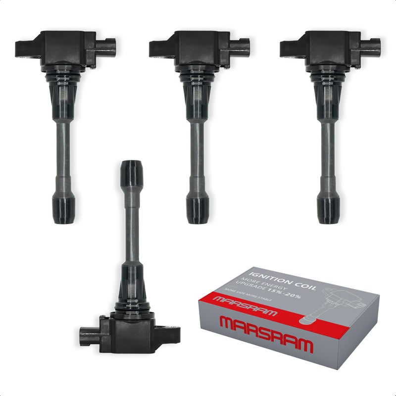 Marsram Ignition Coil Pack UF549 for 2007 2008 2009 2010 2011 2012 Compatible with Nissan Altima Versa Sentra Cube NV200 Rogue 2013 2014 2015 Infiniti M56 FX50 QX60 2.5L 2.0L 1.8L Replace# C1696 4pcs - Image 1