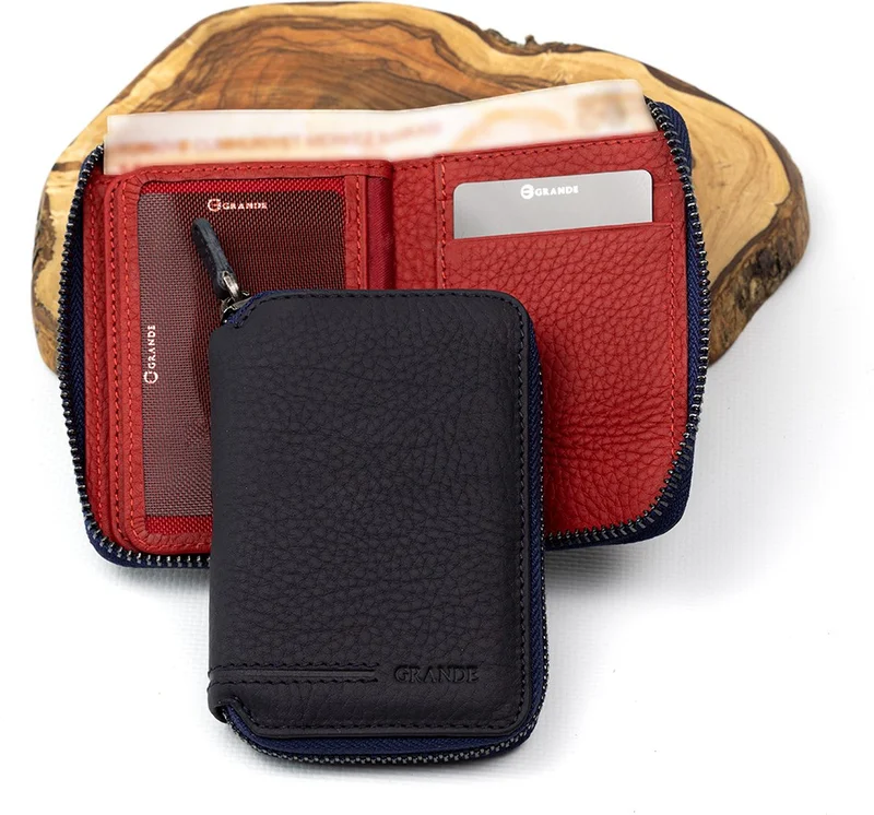 غراندي 7771 Genuine Leather Card Holder Wallet (with lighter gift)