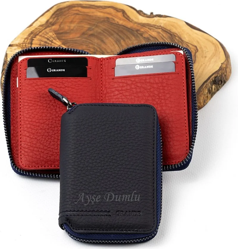 غراندي 7771 Genuine Leather Card Holder Wallet (with lighter gift)