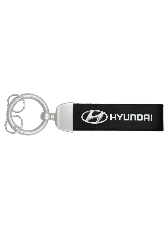 هيونداي سلسلة مفاتيح معدنية دائرية، متوافقة مع شعار سيارات Hyundai، حامل مفاتيح متين للسيارات والدراجات النارية، إكسسوار أنيق للمفاتيح. - Image 2