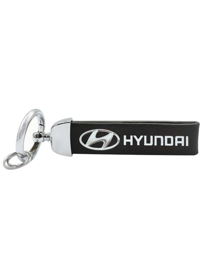 هيونداي سلسلة مفاتيح معدنية دائرية، متوافقة مع شعار سيارات Hyundai، حامل مفاتيح متين للسيارات والدراجات النارية، إكسسوار أنيق للمفاتيح. - Image 1