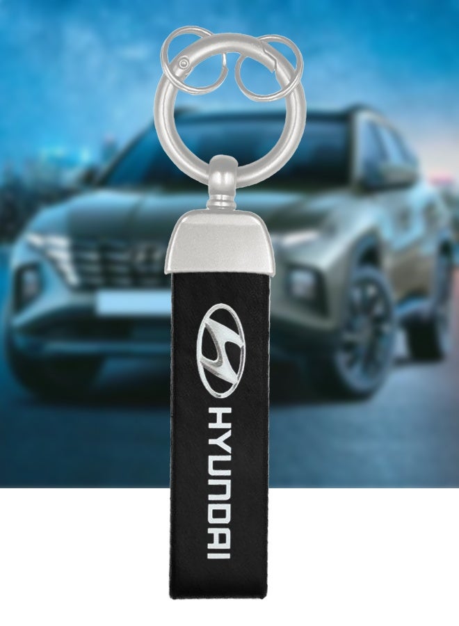 هيونداي سلسلة مفاتيح معدنية دائرية، متوافقة مع شعار سيارات Hyundai، حامل مفاتيح متين للسيارات والدراجات النارية، إكسسوار أنيق للمفاتيح. - Image 4