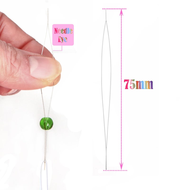LPBeads 12 Rolls 0.8mm Elastic Stretchy String Cord for Bracelet Jewelry Making with Beading Needles and Ruler - Image 4