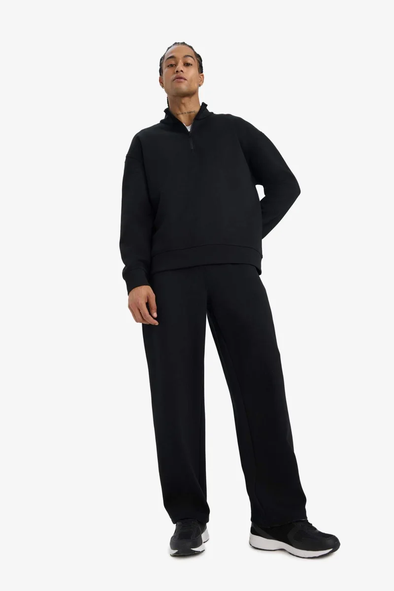Defacto Boxy Fit Half-Zip Scuba Diving Fabric Sweatshirt