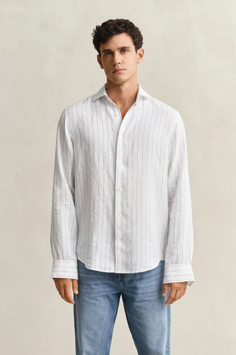 GANT  Regular Linen Stripe Shirt for Men | Best Price UAE