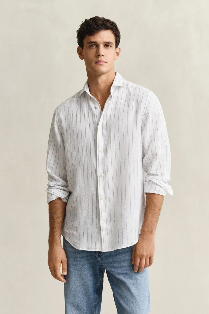 Gant  Regular Linen Stripe Shirt for Men | Best Price UAE