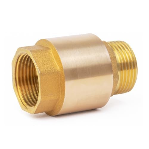 ChillWaves Brass In-Line Spring Check Valve DN15 1/2" Male x 1/2" Female Thread, One-Way Non-return Vertical Check Valve，Prevent Water Back-flow(2-PACK) - Image 2