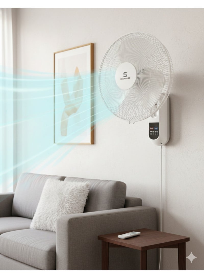Havells Standard 16-Inch Wall Fan with Remote Control | 400mm Saber Wall-Mount Circulator | 3 Aerodynamic AS Blades, 50W High-Efficiency Copper Motor | Space-Saving, Whisper-Quiet Operation - Image 3