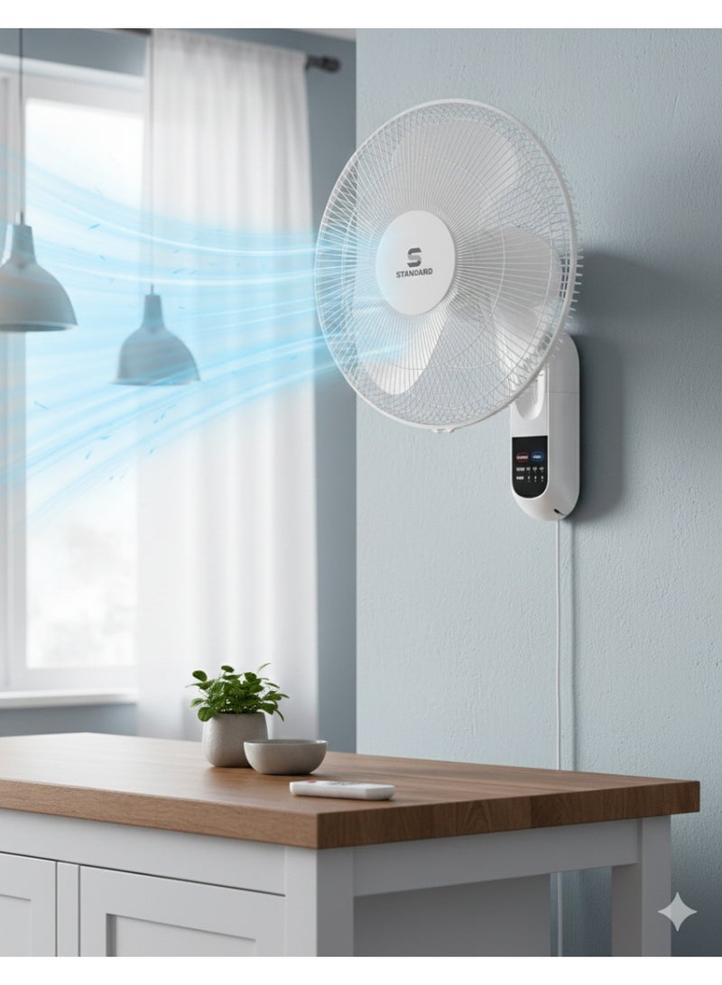 Havells Standard 16-Inch Wall Fan with Remote Control | 400mm Saber Wall-Mount Circulator | 3 Aerodynamic AS Blades, 50W High-Efficiency Copper Motor | Space-Saving, Whisper-Quiet Operation - Image 2