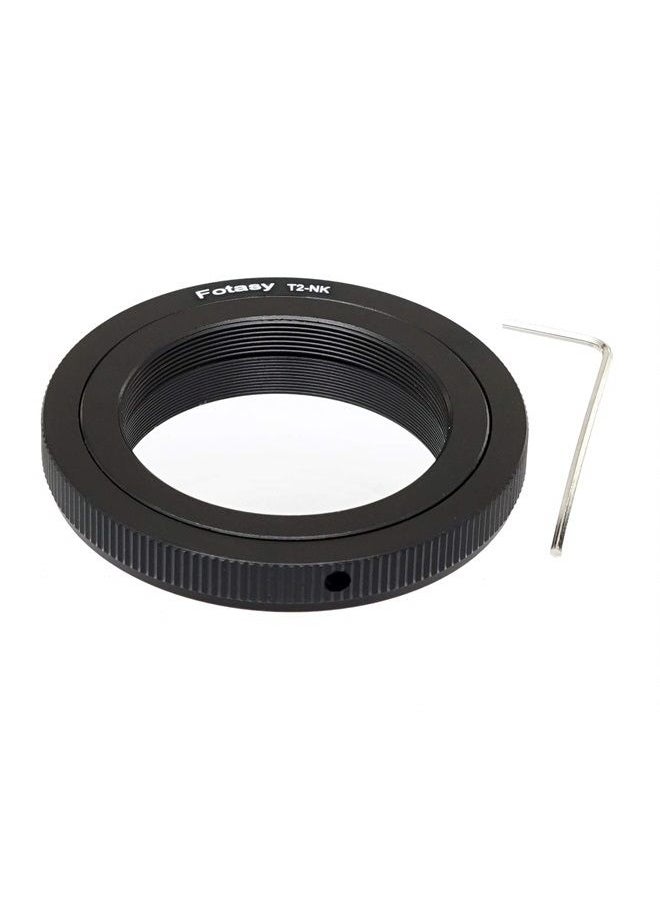 Fotasy - T Mount Lens to F Mount DSLR Adapter, T2 Telepscope Lens to Nikkor Adapter, Compatible with Nikon D5 D4S D4 Df D3 D850 D810 D800 D750 D610 D7500 D7200 D7100 D7000 D5200 D5300 D5500 D5600 D3400 - Image 1