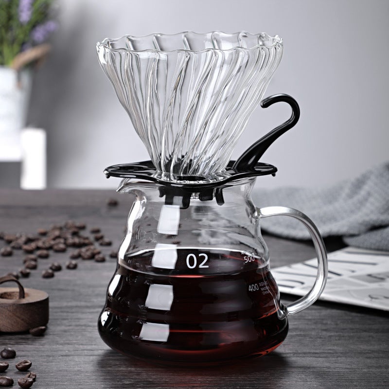 Factory Hand-Washed Glass Coffee Pot Cloud Pot Filter Cup Filter Sharing Pot Set Can Be Printed Logo - Image 2