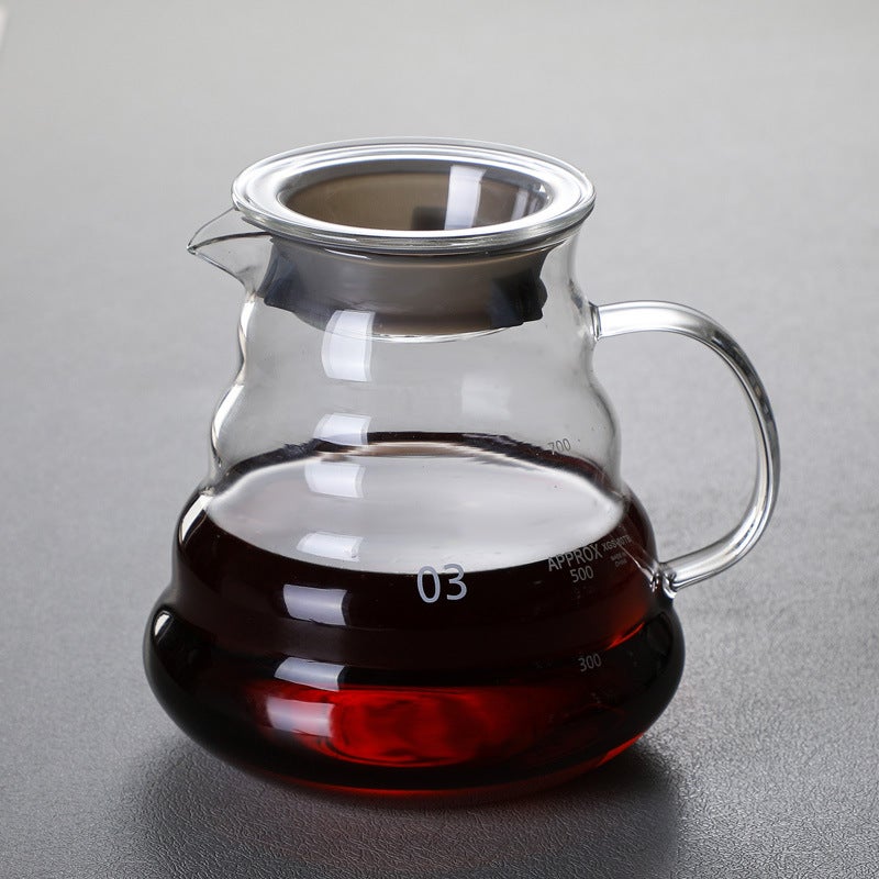 Factory Hand-Washed Glass Coffee Pot Cloud Pot Filter Cup Filter Sharing Pot Set Can Be Printed Logo - Image 1