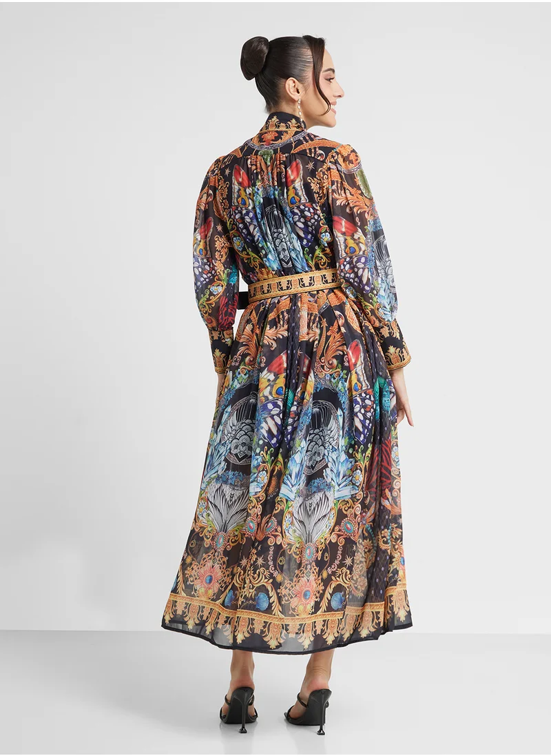 Khizana Abstract Print Dress